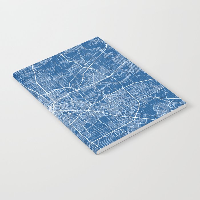Houston City Map of Texas, USA - Blueprint Notebook