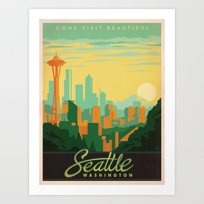 Vintage poster - Seattle Art Print