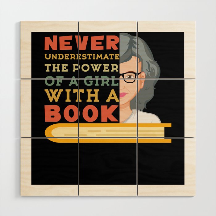 Power Of Girl With A Book Reading Bookworm Wood Wall Art