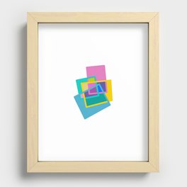 Geometric colorful color blocks collage with white background Recessed Framed Print