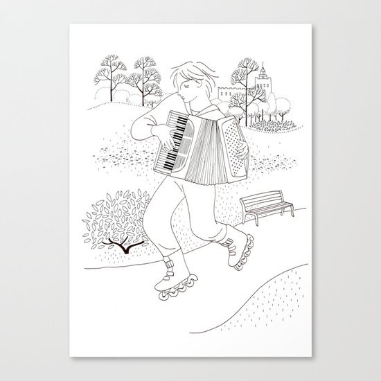 the accordeonist Canvas Print