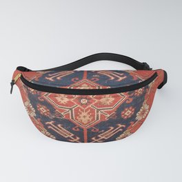 Southwest Tuscan Shapes I // 18th Century Aged Dark Blue Redish Yellow Colorful Ornate Rug Pattern Fanny Pack