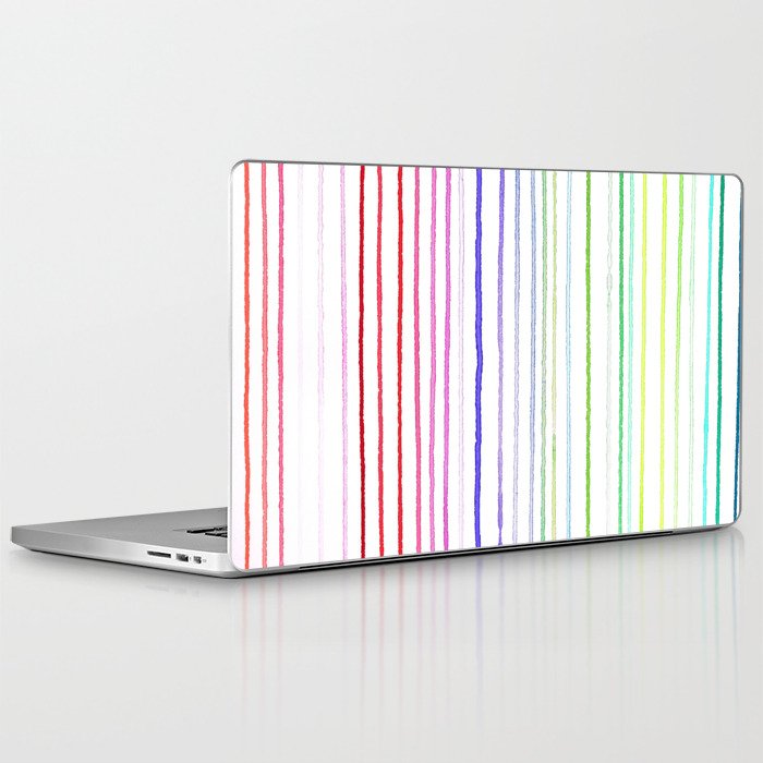 RAINBOW WATERCOLOR LINES Laptop & iPad Skin