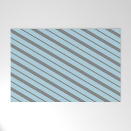 [ Thumbnail: Light Blue and Gray Colored Lined/Striped Pattern Welcome Mat ]