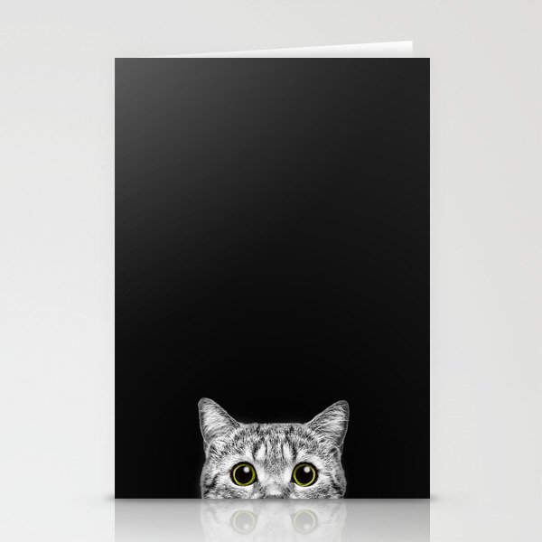 Curious Cat Peeking, Sneaky Kitty, Kitty Photography, Cat, Cats Stationery Cards