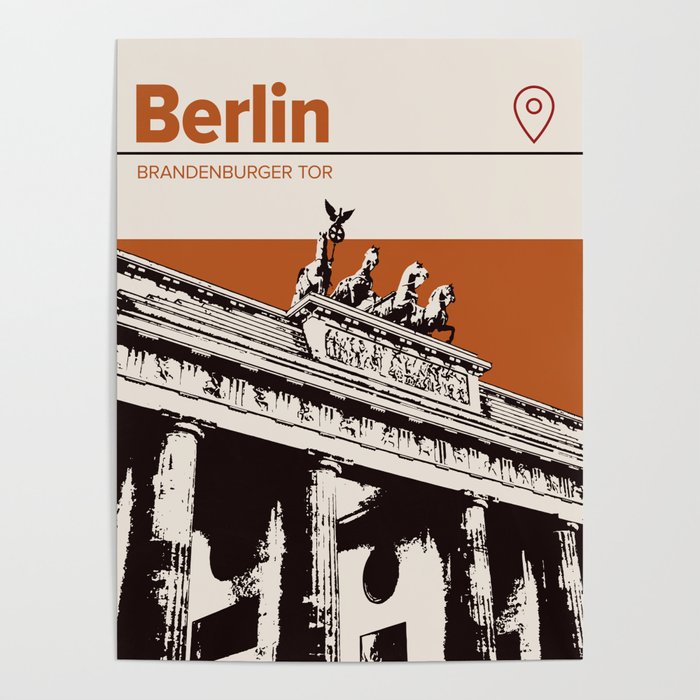 Berlin - Brandenburg Gate travel Poster