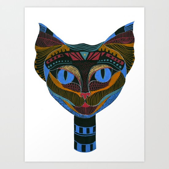 Black CAT Art Print
