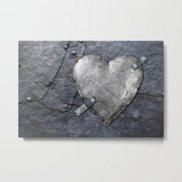 Galvanized metal heart on iron background Metal Print | Strong, Romance, Iron, Rivets, Gothic, Heart, Industrial, Metalheart, Photo, Heart Shape 