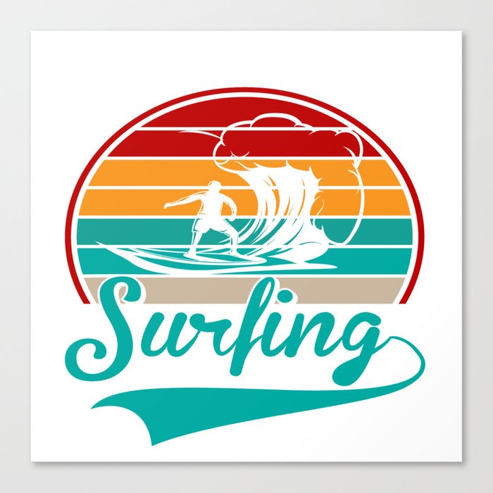 Happy Holiday Surfing Vintage Retro Canvas Print