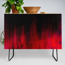 Red and Black Abstract Credenza