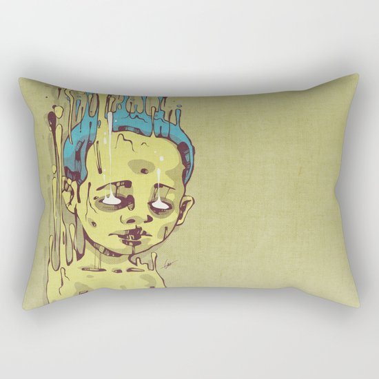 The Golden Boy with Blue Hair Rectangular Pillow