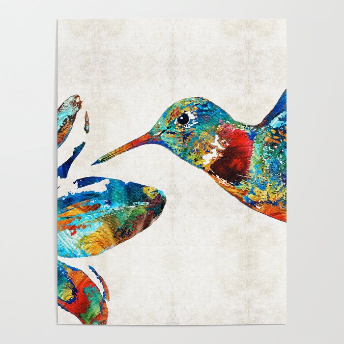 Colorful Hummingbird Art by Sharon Cummings Poster