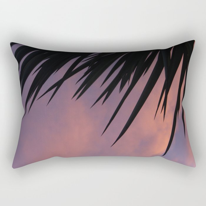 Palm Silhouette at Sunset Rectangular Pillow