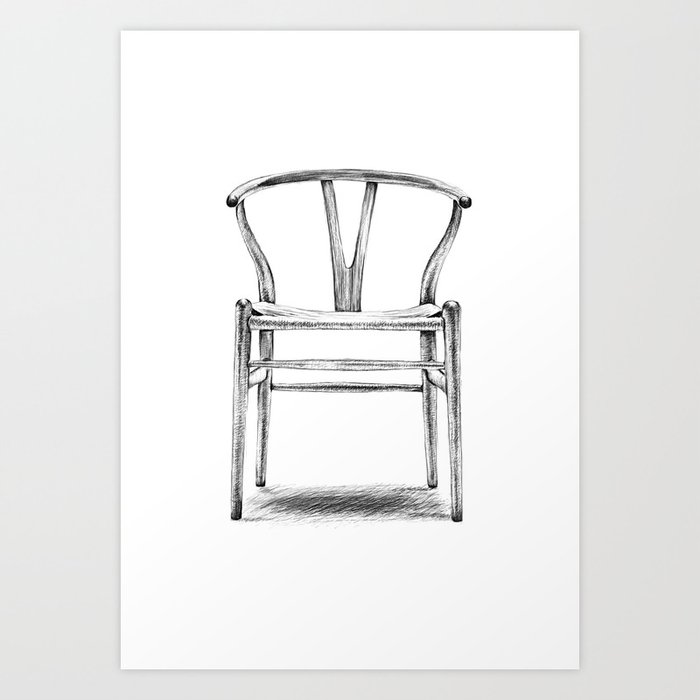 Hans Wegner Wishbone Chair Art Print By Nicklasheinjohansson