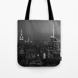 The Empire State and the city. Black & white photography Tote Bag