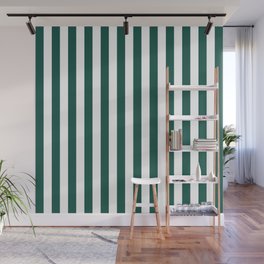 Green And White Stripes Summer Style Wall Mural