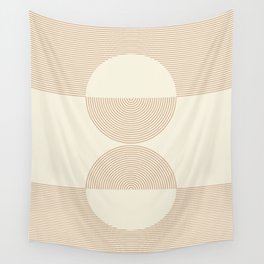 Geometric lines in Shades of Coffee and Latte 7 (Sunrise and Sunset) Wall Tapestry