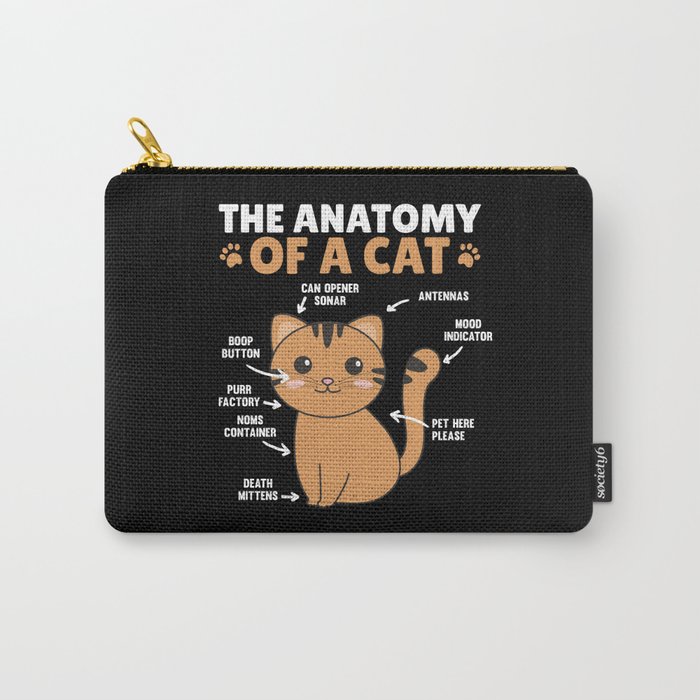 The Anatomy Of A Cat Funny Explanation Of A Cat Carry-All Pouch