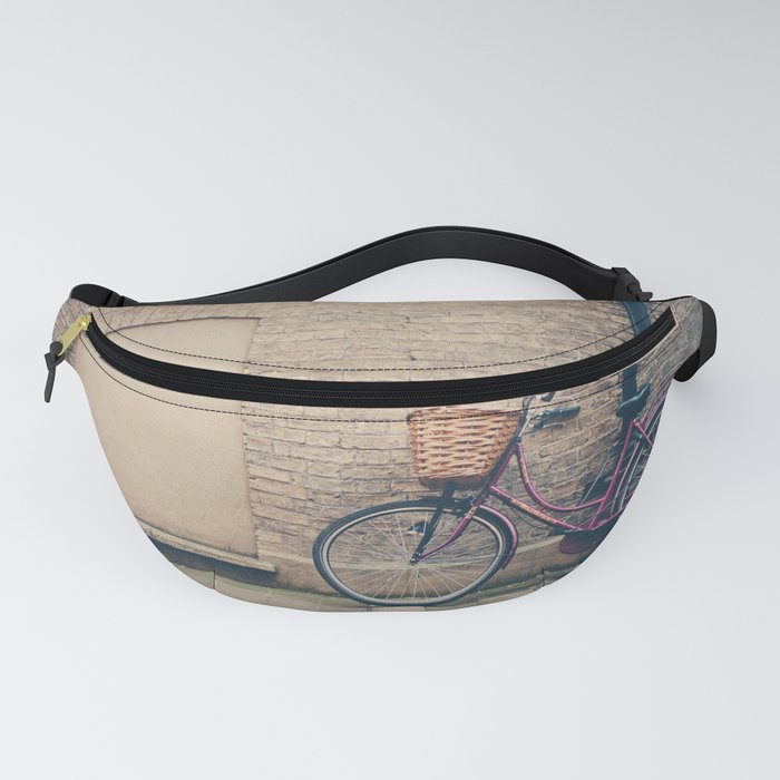 maroon bicycle in Cambridge print Fanny Pack