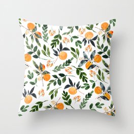 Orange Grove Deko-Kissen | Oranges, Orangegrove, Greenery, Fruit, Prints, Leaf, Watercolor, Pattern, Bohemian, Boho 