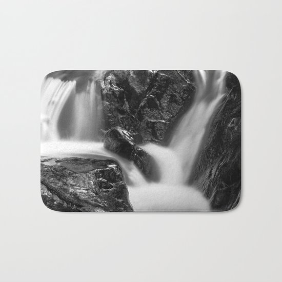 Shelving Rock Stream - Black & White Bath Mat