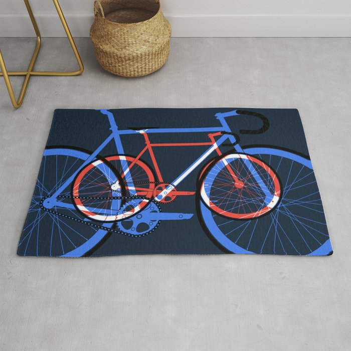 Fixed Gear Road Bikes – Blue, Purple and Red Rug