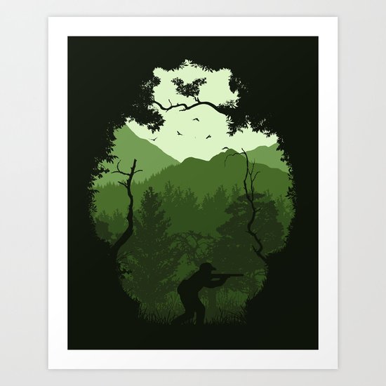 Hunting Season - Green Art Print