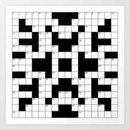 Cool Crossword Pattern Art Print