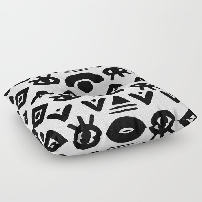 Magic symbol minimalist pattern (white) Floor Pillow