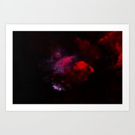 black and red abstract digital painting Art Print