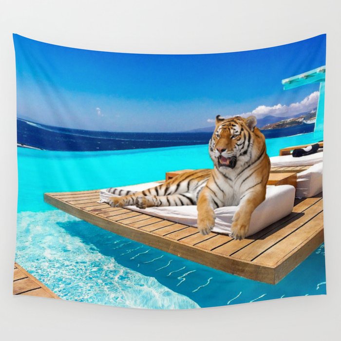 Tiger Palm Springs Wall Tapestry