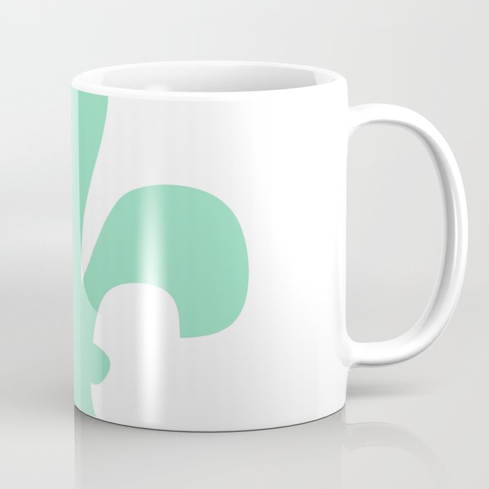 Fleur de Lis (Mint & White) Coffee Mug