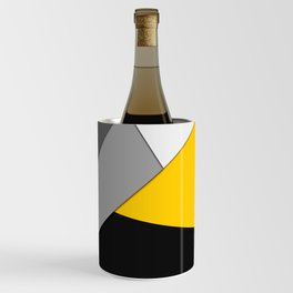 Simple Modern Gray Yellow and Black Geometric Wine Chiller