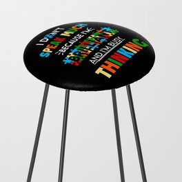 Busy Thinking Autism Awareness Quote Counter Stool