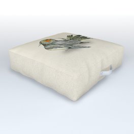   Preening cockatiel Outdoor Floor Cushion | Bird, Crest, Cockatiel, Clean, Preen, Cheek, Feathers, Tail, Care, Watercolor 