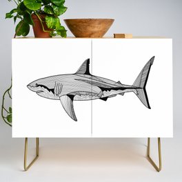 Abstract Great White Shark Credenza