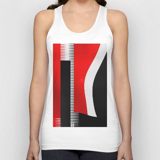 black and white meets red version 16 Unisex Tank Top