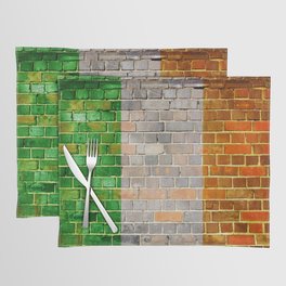 Ireland flag on a brick wall Placemat