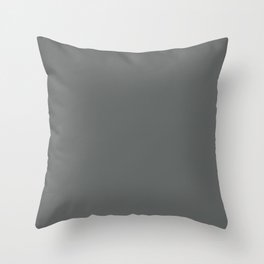 Pewter, Steel, Dark Gray Solid Color Pairs with Farrow and Ball - Down Pipe - Dark Lead Gray 26 Throw Pillow