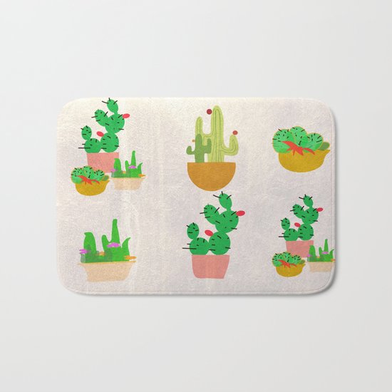 Cacti Festival Bath Mat