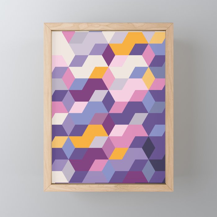 Violet Pattern Framed Mini Art Print