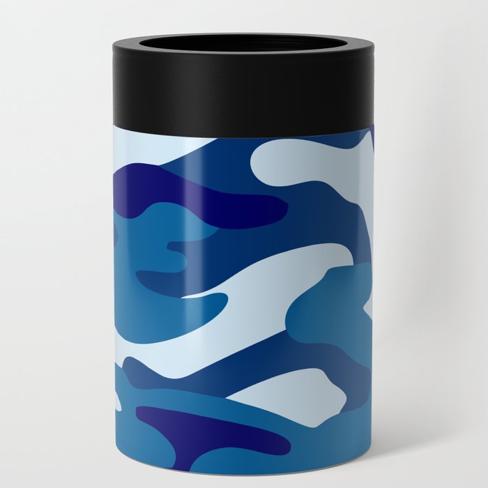 Camouflage Pattern Blue Colours Can Cooler