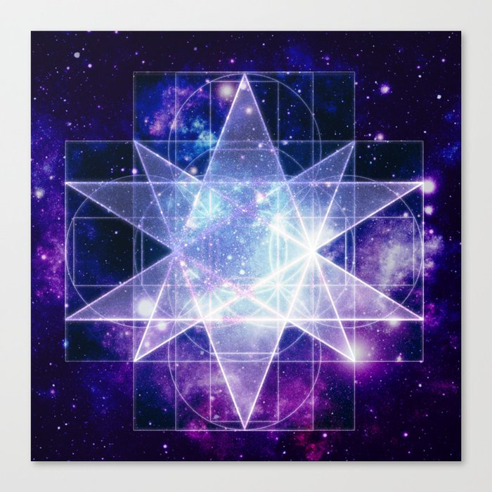 Purple Galaxy Sacred Geometry : Stellated Icoshadron Canvas Print