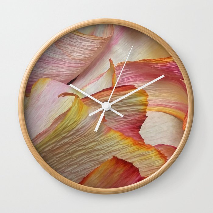 Vibrant Peony Petals Wall Clock