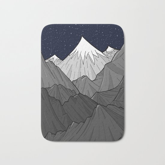 The Dark Grey Mountains Bath Mat