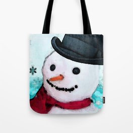 Snowman Christmas Art - Frosty - Holiday Artwork by Sharon Cummings Tote Bag