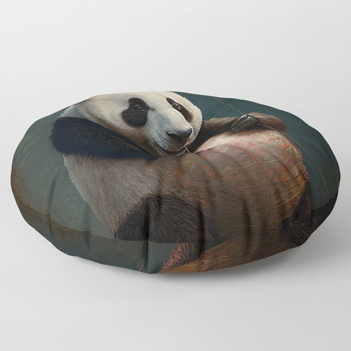 Panda - Be My Valentine - Animals In Love Artwork Floor Pillow