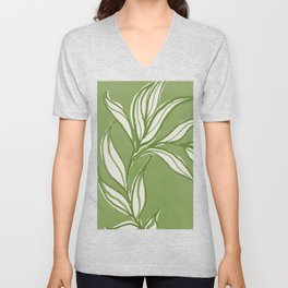 Sage Green Matcha  V Neck T Shirt