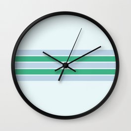 Mint, beau blue & Italian ice horizontal lines Wall Clock | Illustration, Minimalist, Simple, Graphic, Digital, Design, Texture, Striped, Graphicdesign, Line 