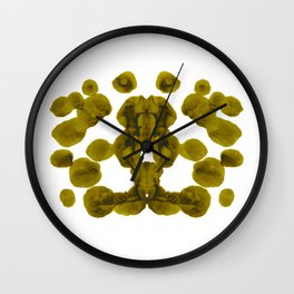 Olive Green Rorschach Test Wall Clock